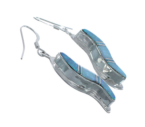 Sterling Silver Tear Drop Opal Navajo Hook Dangle Earrings X10059